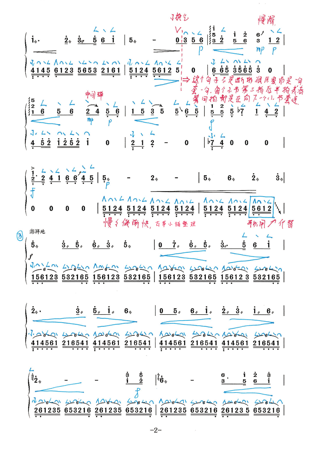 《今夕》古筝版曲谱简谱-刘乐教学笔记