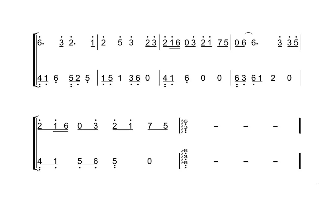 歌曲《金玉良缘》古筝D调双手版简谱及伴奏