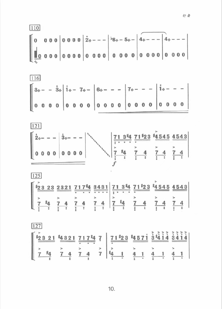 古筝演奏级别超厉害曲目《行者》魏军版简谱