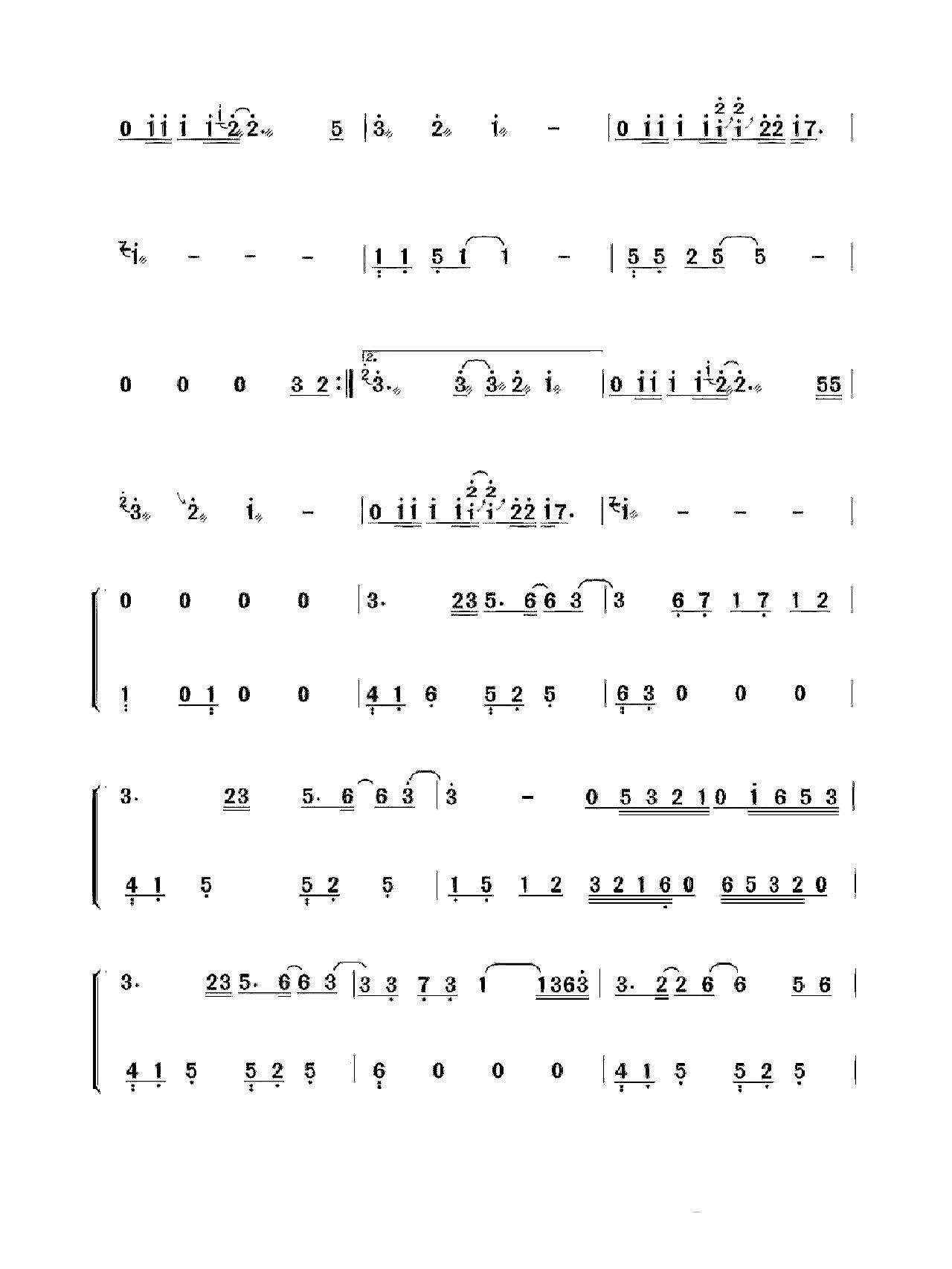 粤语歌曲《海阔天空.黄家驹》古筝D调简谱