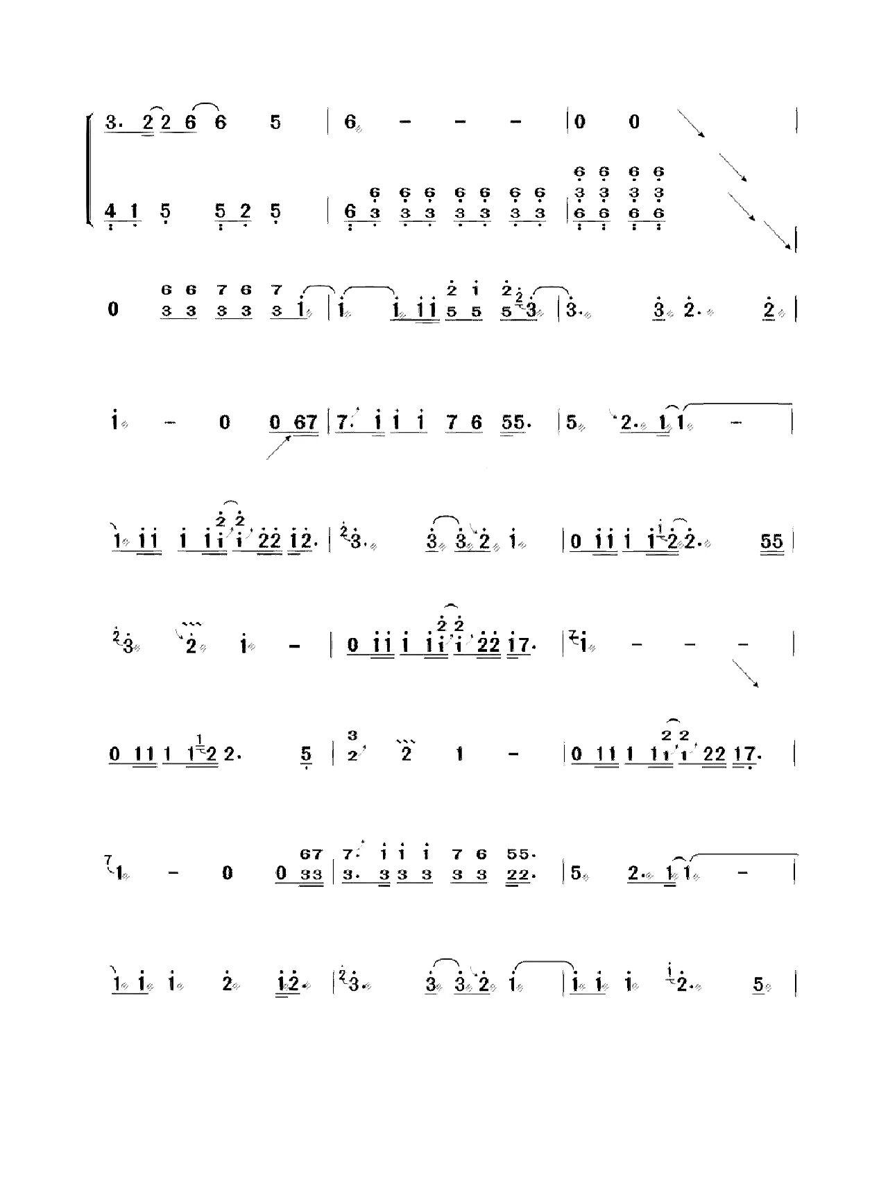 粤语歌曲《海阔天空.黄家驹》古筝D调简谱