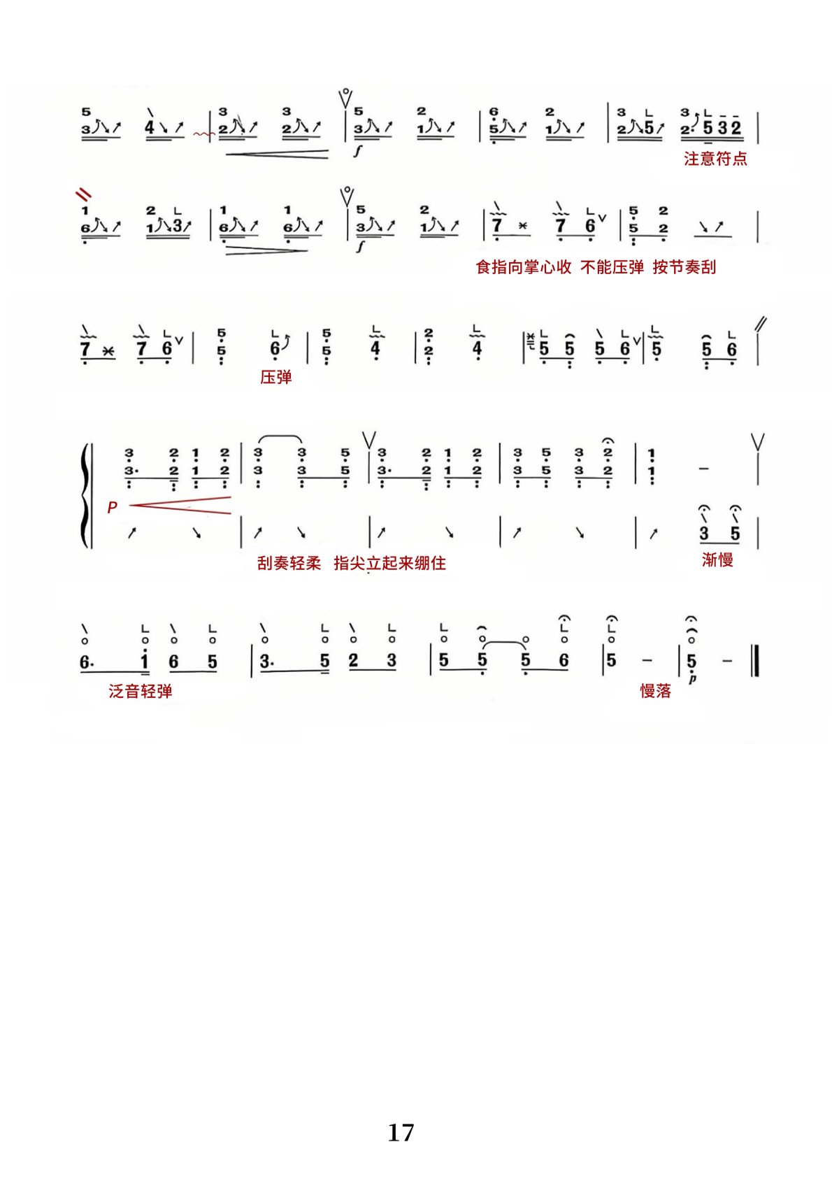 古筝名曲<高山流水.袁莎>教学笔记版简谱